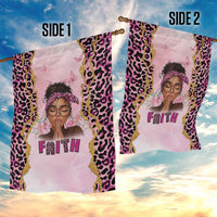 Black Her Story Garden Flag Faith Pink Leopard - Wonder Print Shop