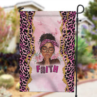 Black Her Story Garden Flag Faith Pink Leopard - Wonder Print Shop