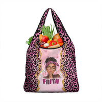 Black Her Story Grocery Bag Faith Pink Leopard - Wonder Print Shop