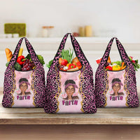 Black Her Story Grocery Bag Faith Pink Leopard - Wonder Print Shop