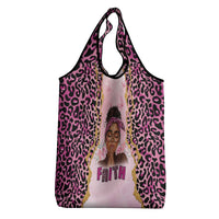 Black Her Story Grocery Bag Faith Pink Leopard - Wonder Print Shop