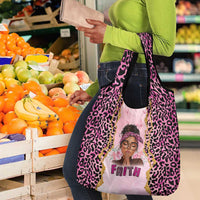 Black Her Story Grocery Bag Faith Pink Leopard - Wonder Print Shop