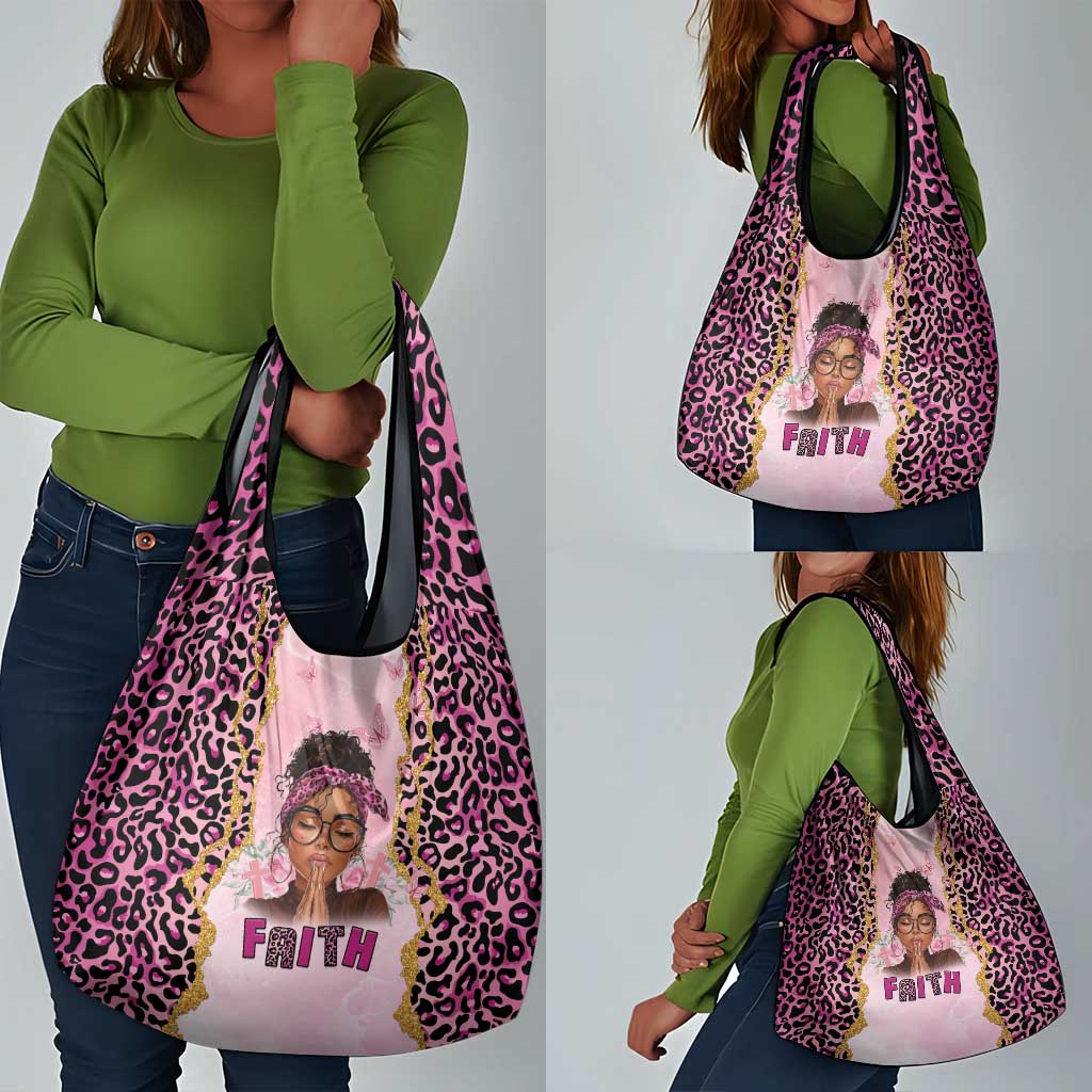 Black Her Story Grocery Bag Faith Pink Leopard - Wonder Print Shop