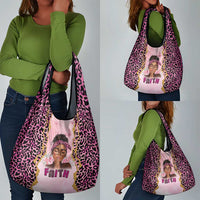 Black Her Story Grocery Bag Faith Pink Leopard - Wonder Print Shop