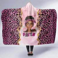 Black Her Story Hooded Blanket Faith Pink Leopard - Wonder Print Shop