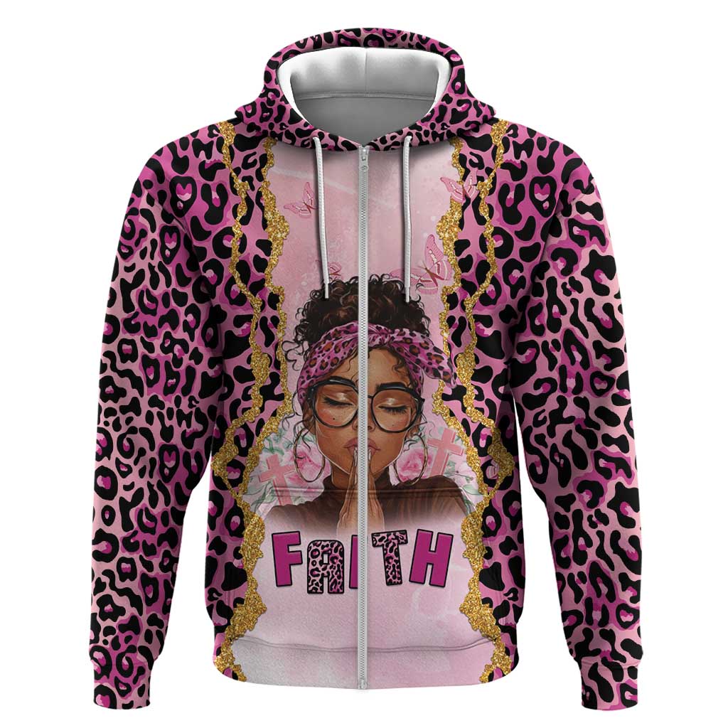 Black Her Story Hoodie Faith Pink Leopard - Wonder Print Shop