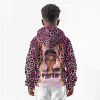 Black Her Story Kid Hoodie Faith Pink Leopard - Wonder Print Shop