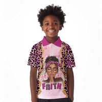 Black Her Story Kid Polo Shirt Faith Pink Leopard - Wonder Print Shop