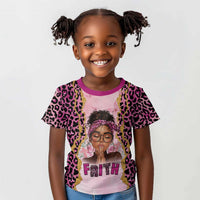Black Her Story Kid T shirt Faith Pink Leopard - Wonder Print Shop