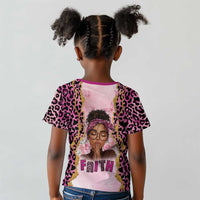 Black Her Story Kid T shirt Faith Pink Leopard - Wonder Print Shop