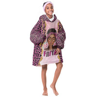 Black Her Story Kid Wearable Blanket Hoodie Faith Pink Leopard - Wonder Print Shop
