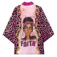 Black Her Story Kimono Faith Pink Leopard - Wonder Print Shop