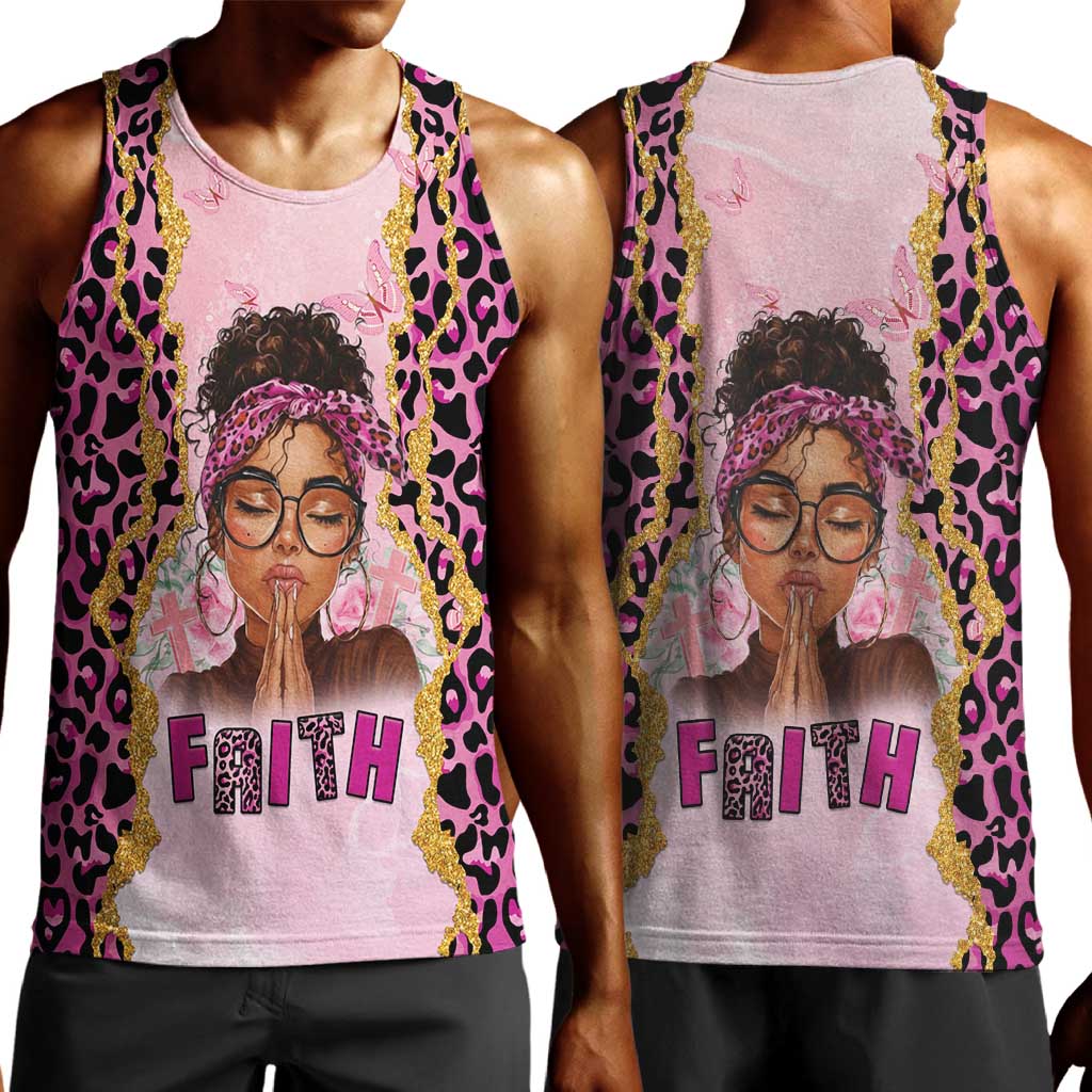 Black Her Story Men Tank Top Faith Pink Leopard - Wonder Print Shop
