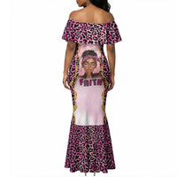 Black Her Story Mermaid Dress Faith Pink Leopard - Wonder Print Shop