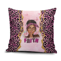 Black Her Story Pillow Cover Faith Pink Leopard - Wonder Print Shop