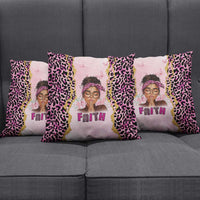 Black Her Story Pillow Cover Faith Pink Leopard - Wonder Print Shop