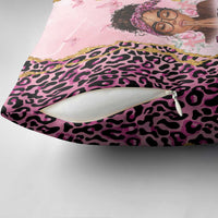 Black Her Story Pillow Cover Faith Pink Leopard - Wonder Print Shop