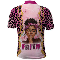 Black Her Story Polo Shirt Faith Pink Leopard - Wonder Print Shop