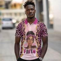 Black Her Story Polo Shirt Faith Pink Leopard - Wonder Print Shop
