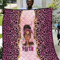 Black Her Story Quilt Faith Pink Leopard - Wonder Print Shop