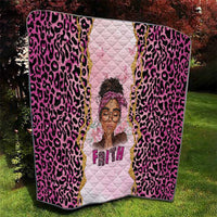 Black Her Story Quilt Faith Pink Leopard - Wonder Print Shop