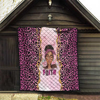 Black Her Story Quilt Faith Pink Leopard - Wonder Print Shop
