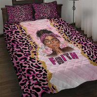 Black Her Story Quilt Bed Set Faith Pink Leopard - Wonder Print Shop