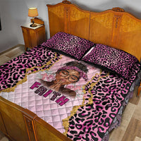 Black Her Story Quilt Bed Set Faith Pink Leopard - Wonder Print Shop