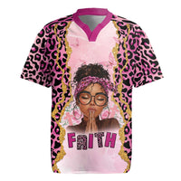 Black Her Story Rugby Jersey Faith Pink Leopard - Wonder Print Shop