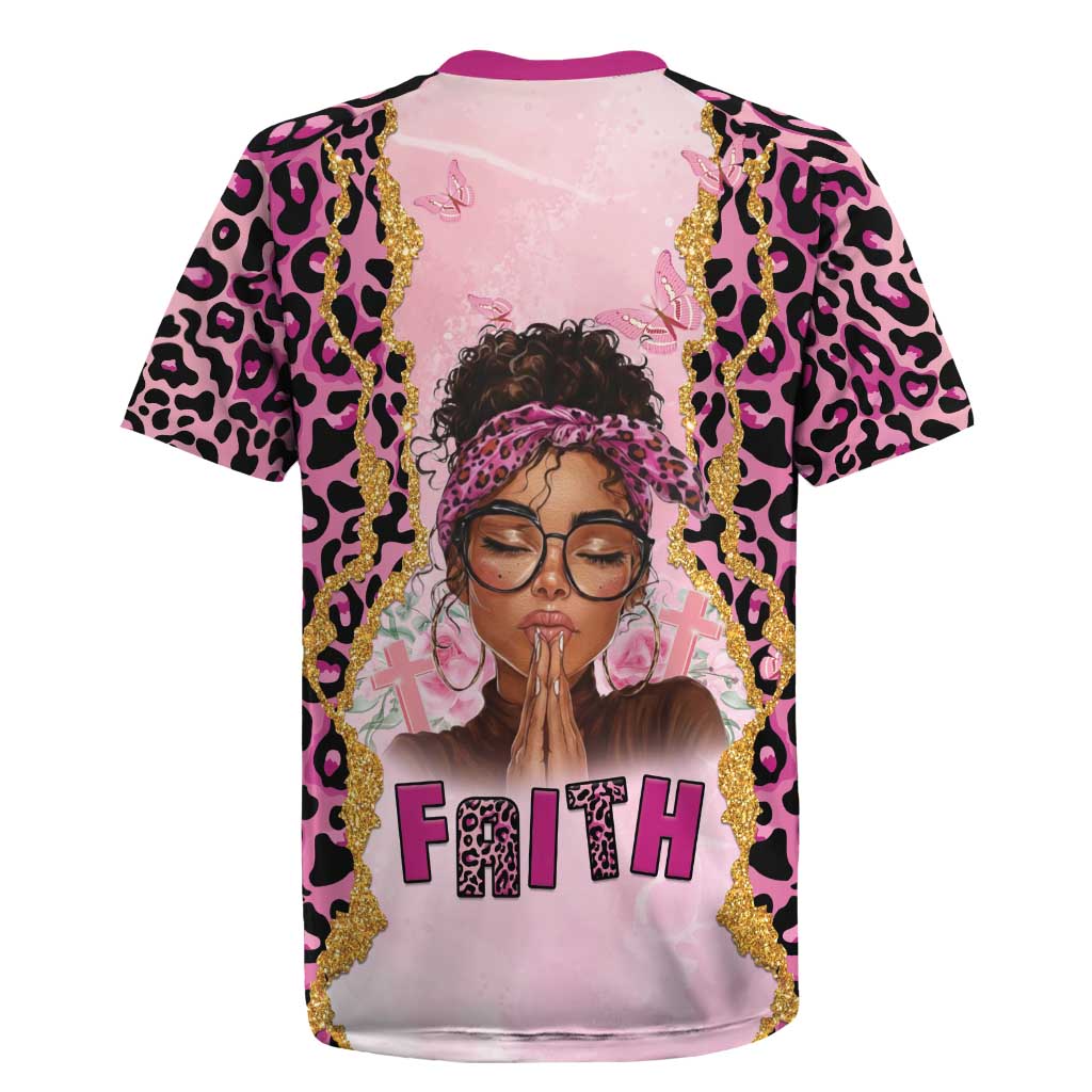 Black Her Story Rugby Jersey Faith Pink Leopard - Wonder Print Shop