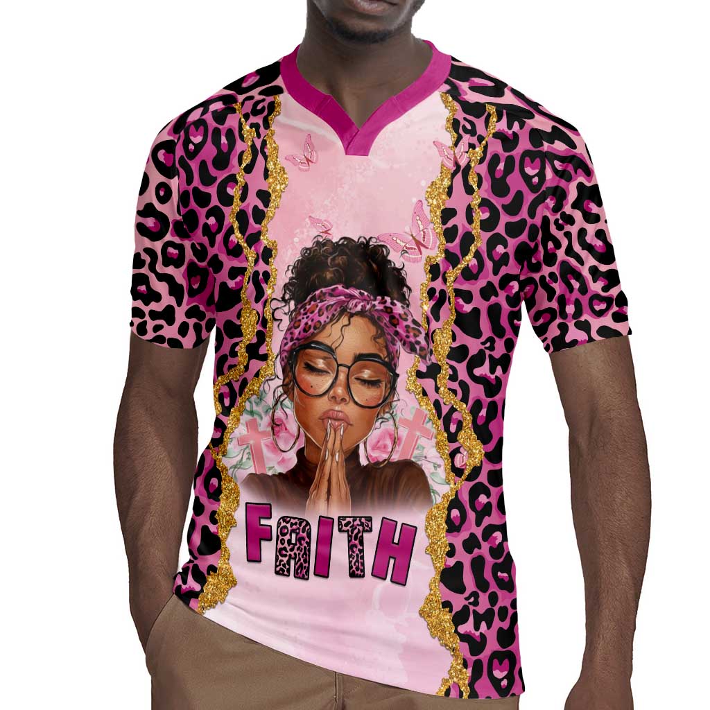 Black Her Story Rugby Jersey Faith Pink Leopard - Wonder Print Shop