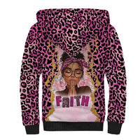 Black Her Story Sherpa Hoodie Faith Pink Leopard - Wonder Print Shop