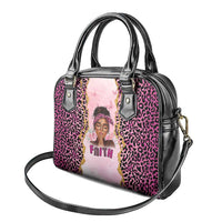 Black Her Story Shoulder Handbag Faith Pink Leopard - Wonder Print Shop