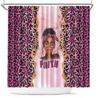Black Her Story Shower Curtain Faith Pink Leopard - Wonder Print Shop