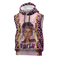 Black Her Story Sleeveless Hoodie Faith Pink Leopard - Wonder Print Shop