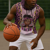 Black Her Story Sleeveless Hoodie Faith Pink Leopard - Wonder Print Shop