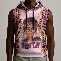 Black Her Story Sleeveless Hoodie Faith Pink Leopard - Wonder Print Shop