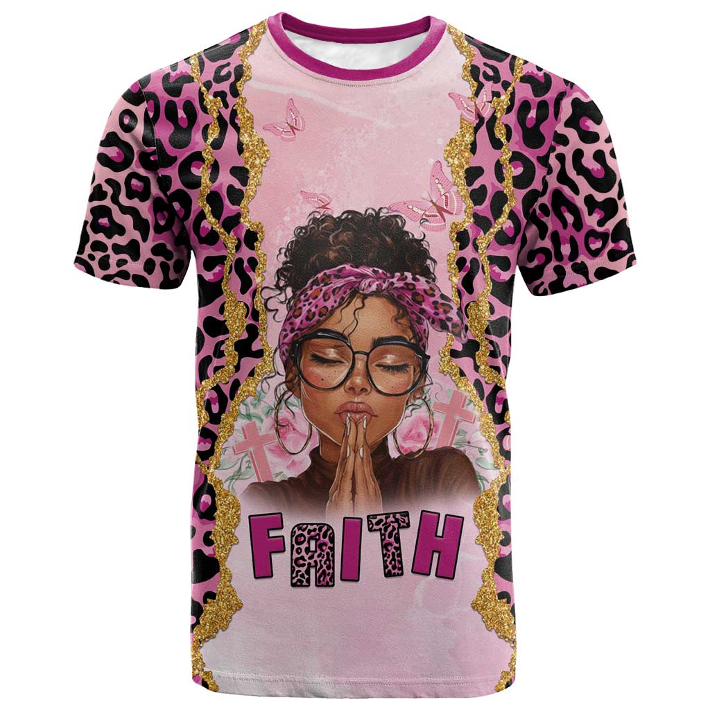 Black Her Story T shirt Faith Pink Leopard - Wonder Print Shop