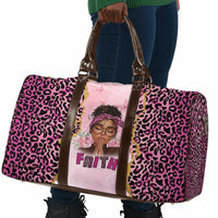 Black Her Story Travel Bag Faith Pink Leopard - Wonder Print Shop
