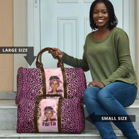 Black Her Story Travel Bag Faith Pink Leopard - Wonder Print Shop