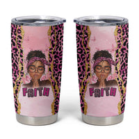 Black Her Story Tumbler Cup Faith Pink Leopard - Wonder Print Shop