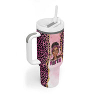 Black Her Story Tumbler With Handle Faith Pink Leopard - Wonder Print Shop