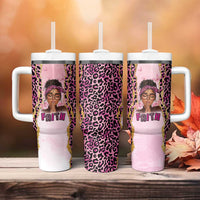 Black Her Story Tumbler With Handle Faith Pink Leopard - Wonder Print Shop