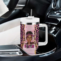 Black Her Story Tumbler With Handle Faith Pink Leopard - Wonder Print Shop