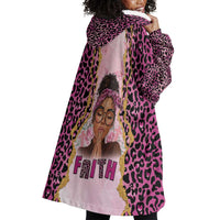Black Her Story Wearable Blanket Hoodie Faith Pink Leopard - Wonder Print Shop
