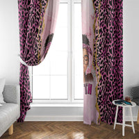 Black Her Story Window Curtain Faith Pink Leopard - Wonder Print Shop