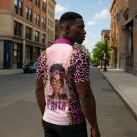 Black Her Story Zipper Polo Shirt Faith Pink Leopard - Wonder Print Shop