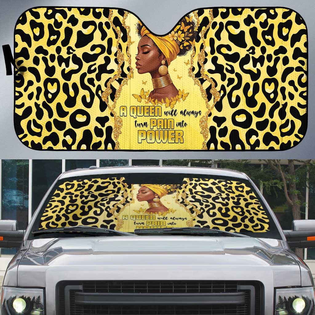 Black Her Story Auto Sun Shade A Queen Turns Pain Into Power - Wonder Print Shop