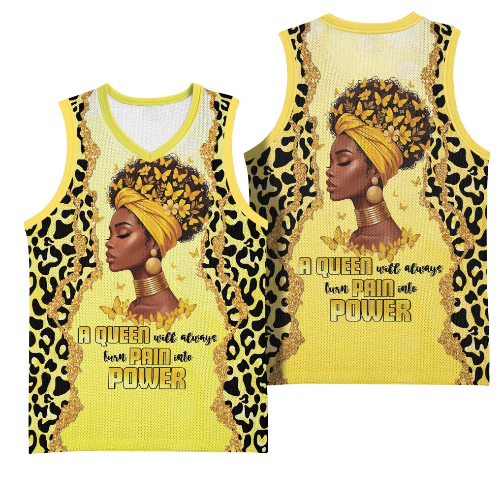 Black Her Story Basketball Jersey A Queen Turns Pain Into Power - Wonder Print Shop