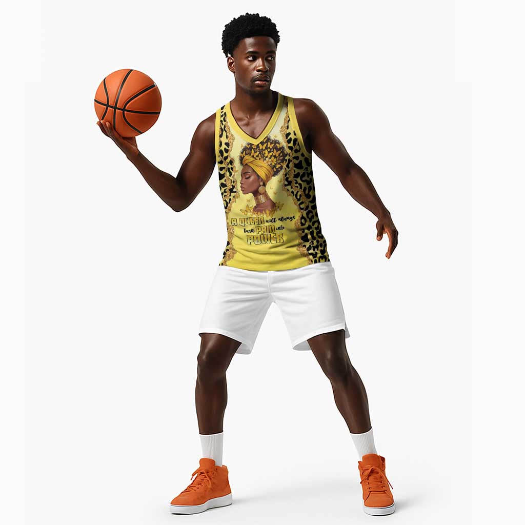 Black Her Story Basketball Jersey A Queen Turns Pain Into Power - Wonder Print Shop